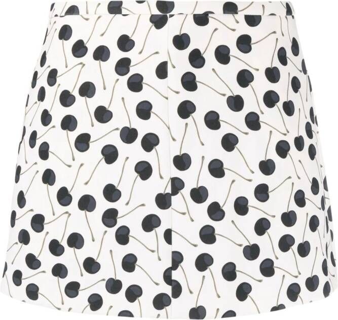 RED Valentino Mini-rok met kersenprint Beige