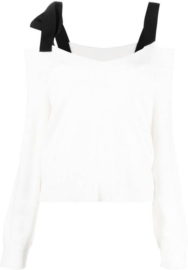 RED Valentino Off-shoulder trui Wit