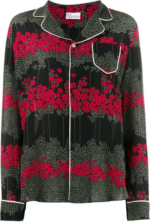 RED Valentino Shirt met print Zwart