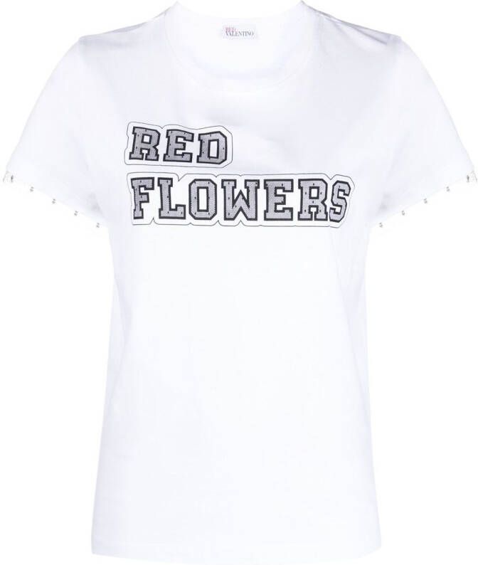 RED Valentino T-shirt met tekst Wit