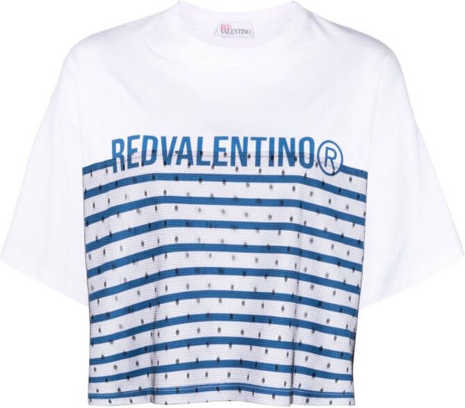 RED Valentino Gestreept T-shirt Wit