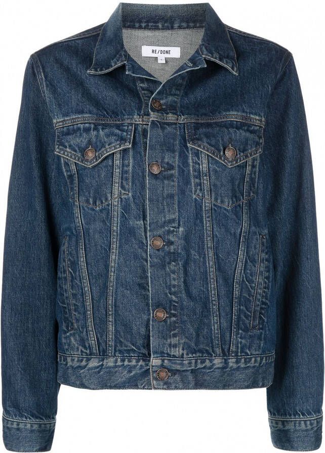 RE DONE 90s denim jack Blauw