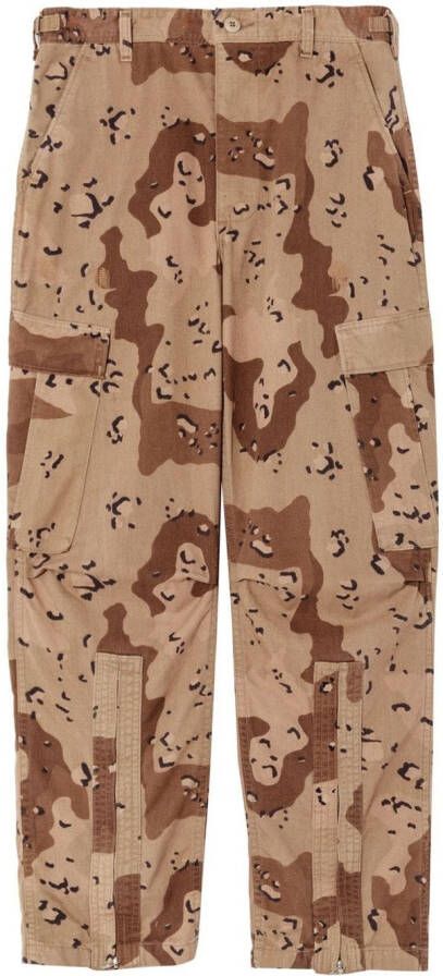 RE DONE Cargo broek met camouflageprint Beige