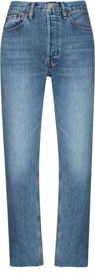 RE DONE Cropped jeans met hoge taille Blauw