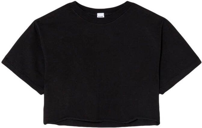RE DONE Cropped T-shirt Zwart