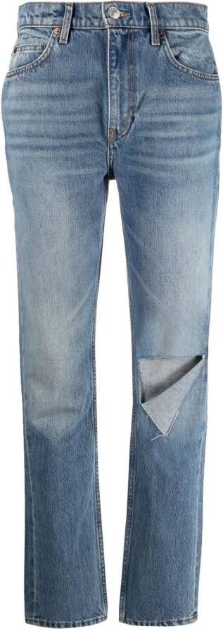 RE DONE Jeans met gerafeld detail Blauw