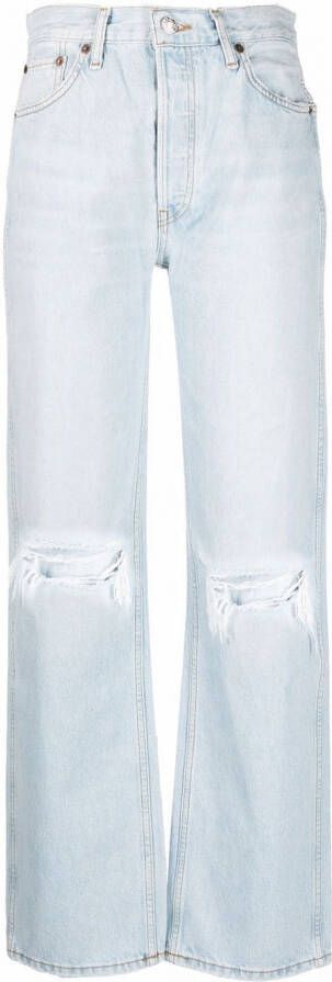 RE DONE Jeans met wijde pijpen Blauw