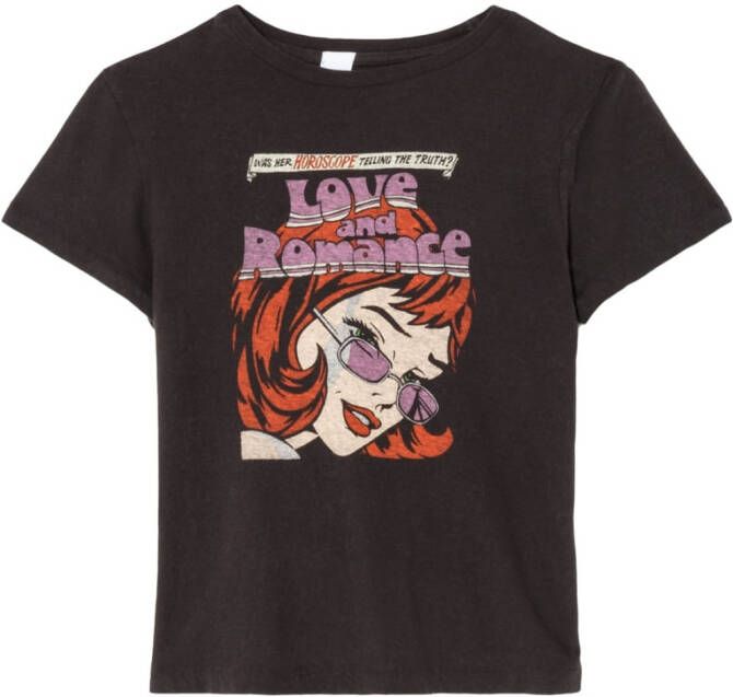 RE DONE Katoenen T-shirt Zwart
