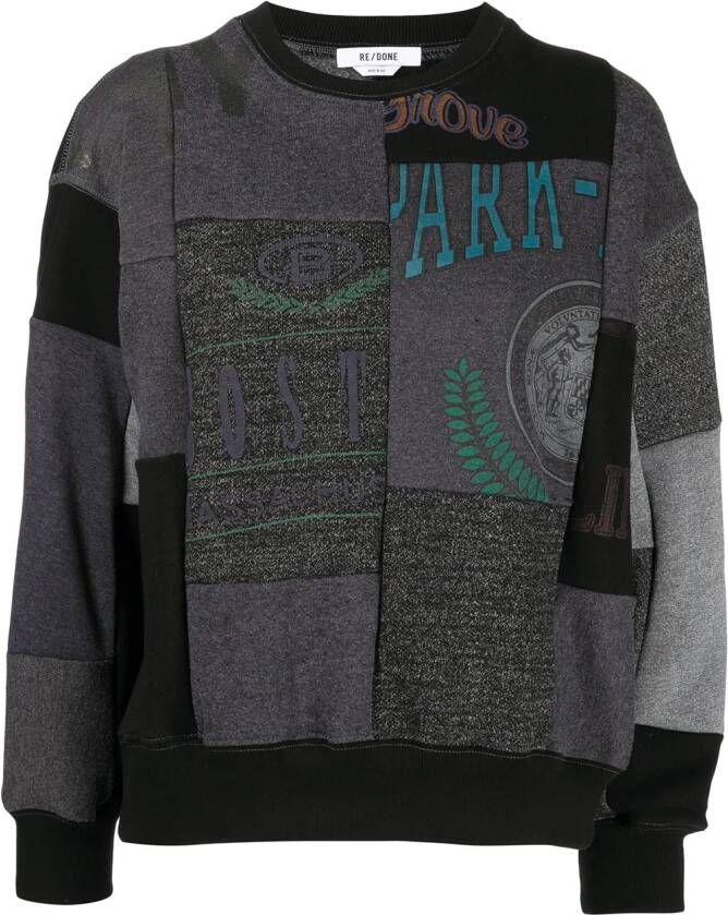 RE DONE Sweater met gemixte print Zwart