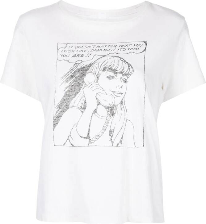 RE DONE T-shirt met tekst Wit