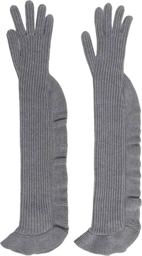 RED(V) Ribgebreide handschoenen Grijs