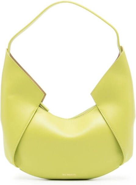 REE PROJECTS Leren schoudertas Groen