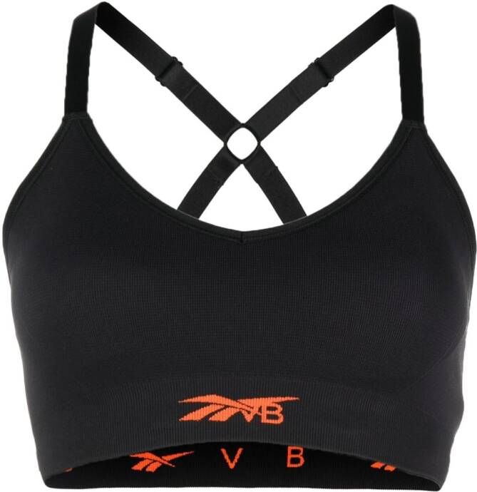 Reebok Bh met logoprint Zwart