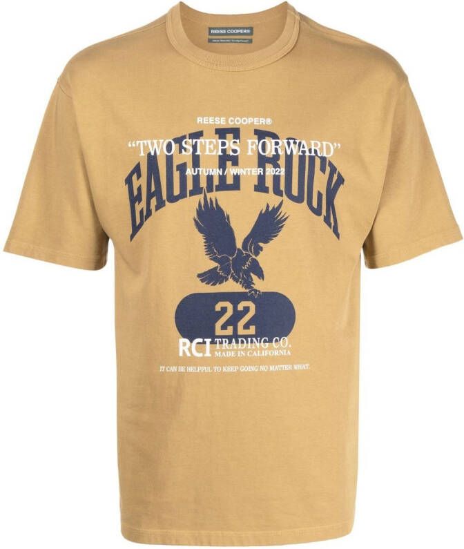 Reese Cooper T-shirt met logoprint Beige