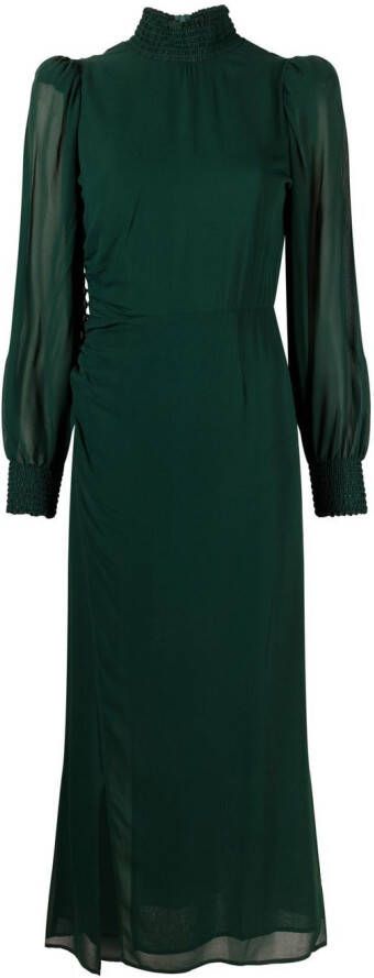 Reformation Midi-jurk met hoge hals Groen