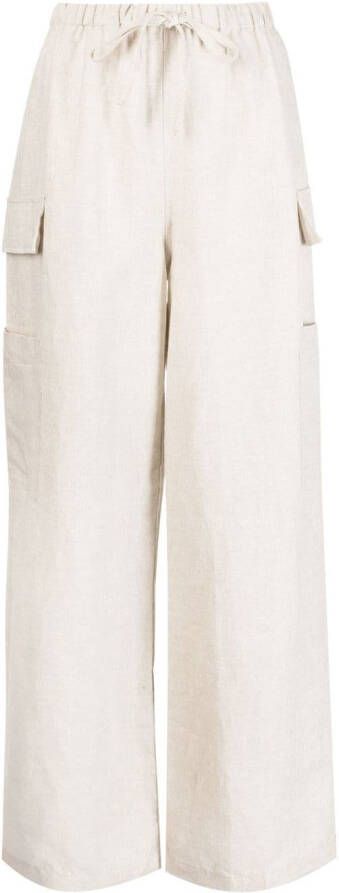 Reformation Ethan linnen broek met wijde pijpen Beige