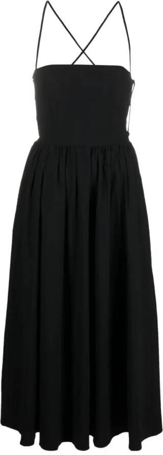 Reformation Popeline midi-jurk Zwart