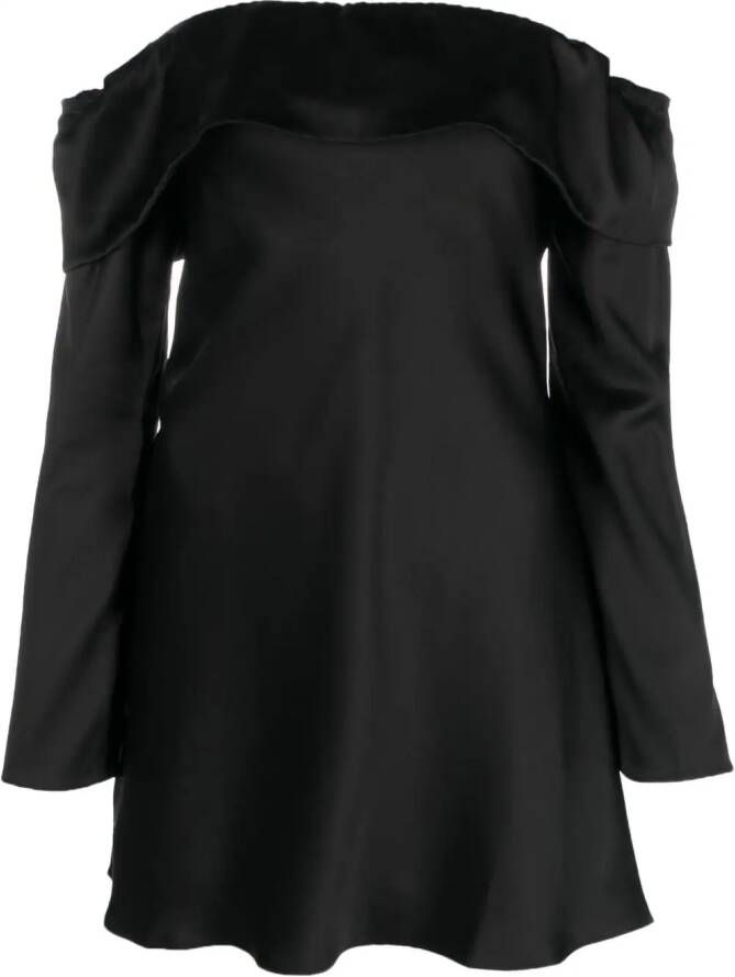 Reformation Off-shoulder mini-jurk Zwart