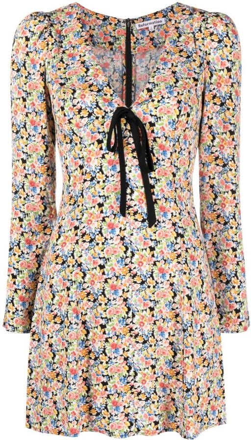 Reformation Marvis mini-jurk met bloemenprint Zwart