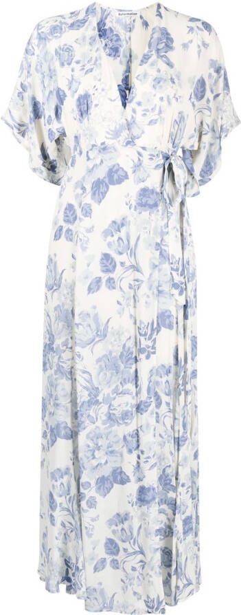 Reformation Maxi-jurk met bloemenprint Wit