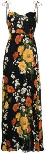 Reformation Maxi-jurk met bloemenprint Zwart
