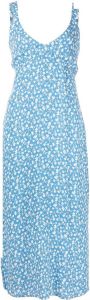 Reformation Midi-jurk met bloemenprint Blauw