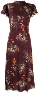Reformation Midi-jurk met bloemenprint Rood