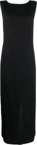 Reformation Midi-jurk met open rug Zwart