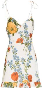 Reformation Mini-jurk met bloemenprint Beige