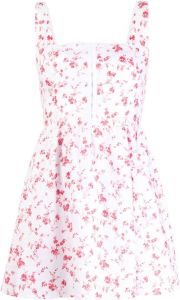 Reformation Mini-jurk met bloemenprint Wit
