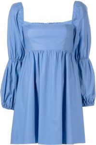 Reformation Mini-jurk met pofmouwen Blauw