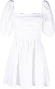 Reformation Mini-jurk met pofmouwen WHITE