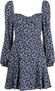 Reformation Mini-jurk met bloemenprint Blauw