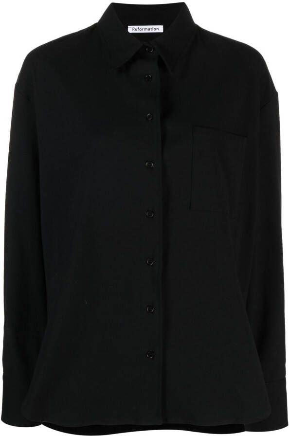 Reformation Oversized blouse Zwart