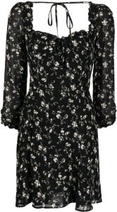 Reformation Mini-jurk met bloemenprint Zwart