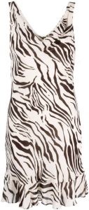 Reformation Mini-jurk met zebraprint Beige