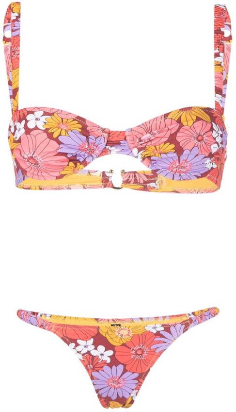Reina Olga Bikini met bloemenprint Rood