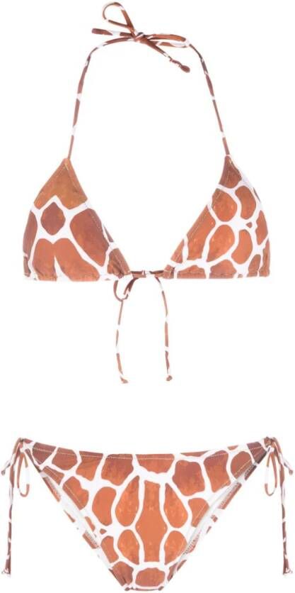 Reina Olga Susan bikini met girafprint Bruin