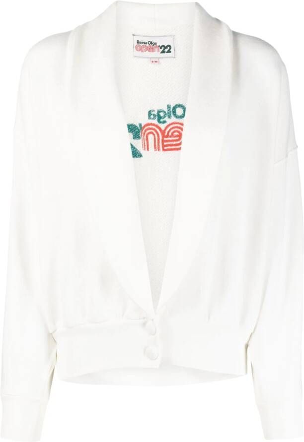 Reina Olga Vest met geborduurd logo Wit