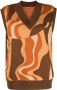 Rejina Pyo Frida hemd met abstract patroon Bruin - Thumbnail 1