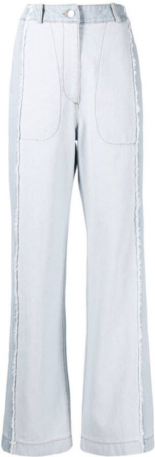 Rejina Pyo Jeans met wijde pijpen Blauw