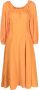 Rejina Pyo Midi-jurk met pofmouwen Oranje - Thumbnail 1