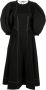 Rejina Pyo Midi-jurk met pofmouwen Zwart - Thumbnail 1