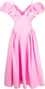 Rejina Pyo Midi-jurk met ruches Roze
