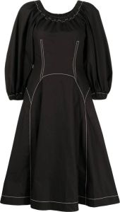 Rejina Pyo Midi-jurk van biologisch katoen Zwart