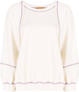 Rejina Pyo Sweater met contrasterend stiksel Beige