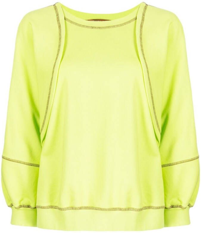 Rejina Pyo Sweater met contrasterend stiksel Groen