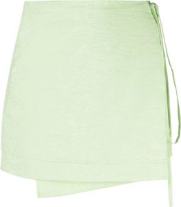 Rejina Pyo Mini-rok met wikkeldetail Groen