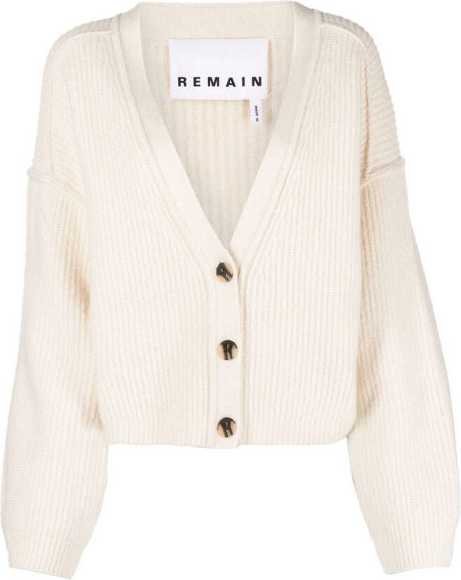 REMAIN Ribgebreid vest Beige