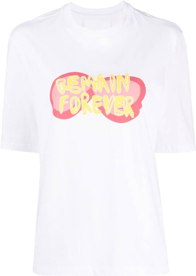 REMAIN T-shirt met logoprint Wit